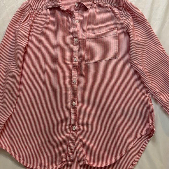 beachlunchlounge Red and White Striped Button Down Shirt - Picture 2 of 4
